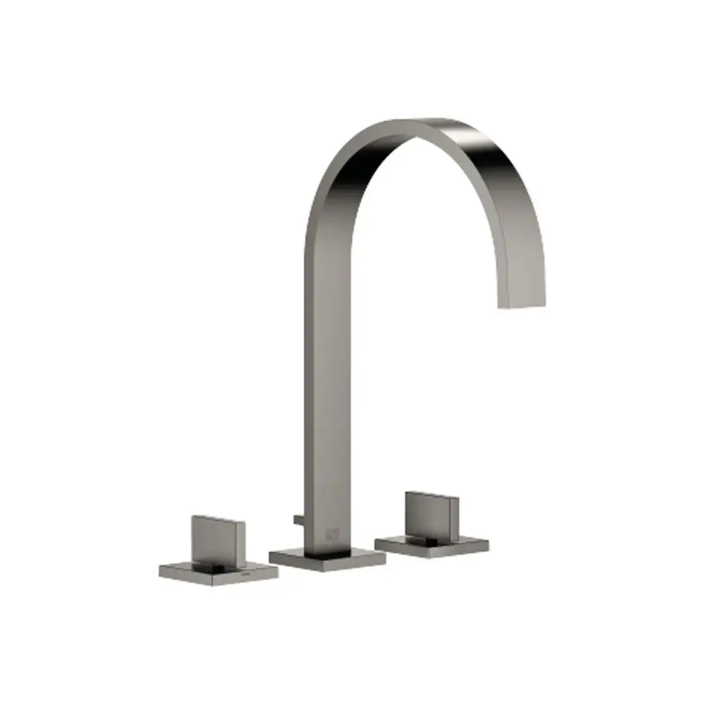 Dornbracht-MEM-Waschtisch-Dreilochbatterie-mit Ablaufgarnitur-Ausladung 200mm-Dark Platinum gebürstet, 20715782-99 Galeriebild 1